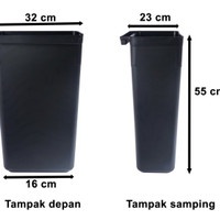 Tempat Sampah Plastik 31 liter Dinning 1344 Trolley Compania Dustbin Green Leaf