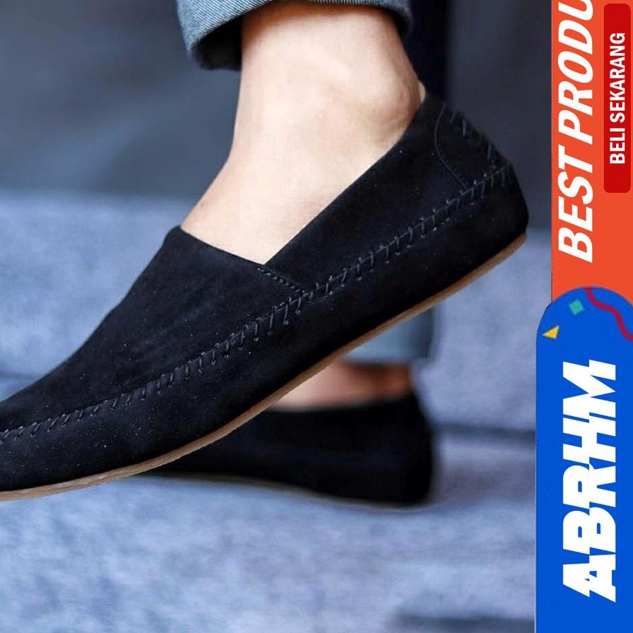 ♙ ABRHM x HUNICI - Sepatu Slip On Pria Sepatu Casual Pria Sepatu Kulit Syntetic Pria Sepatu Original