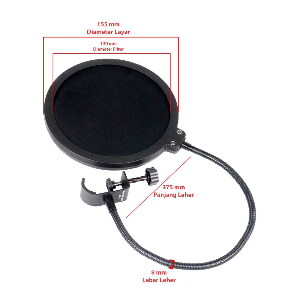 Pop Filter Mikrofon Dual Layer BOP Original