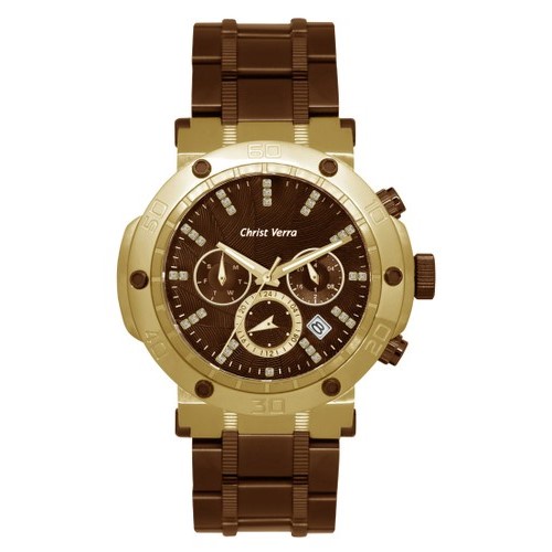 Jam Tangan Pria Tali Rantai Christ Verra CV 52283GD-19 BRN