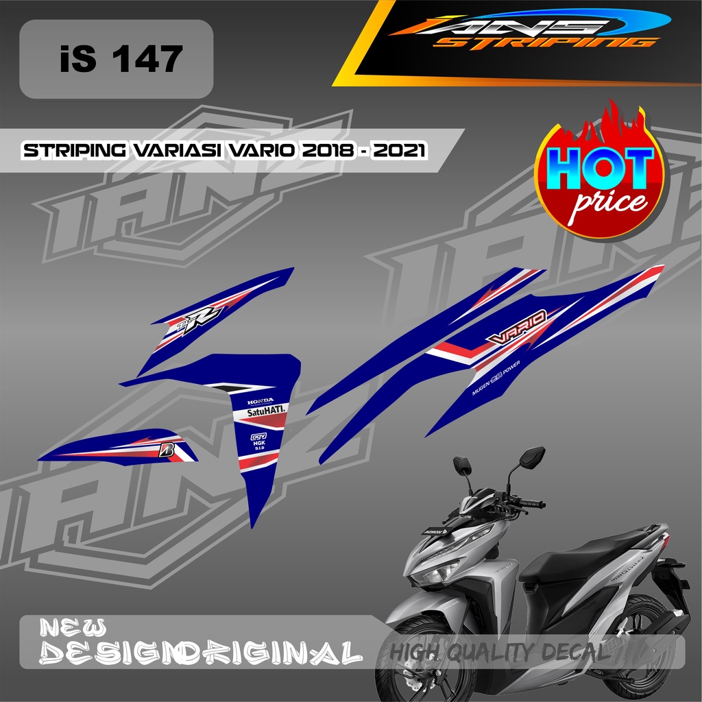 DECAL VARIO STRIPING 110 OLD / HONDA VARIO LIST DECAL BODY SEMI FULL / STIKER KERETA VARIO TECHNO IS147