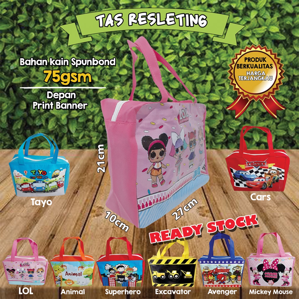 

Tas Ultah resleting ready stok/ Goodie bag Ulang Tahun resleting