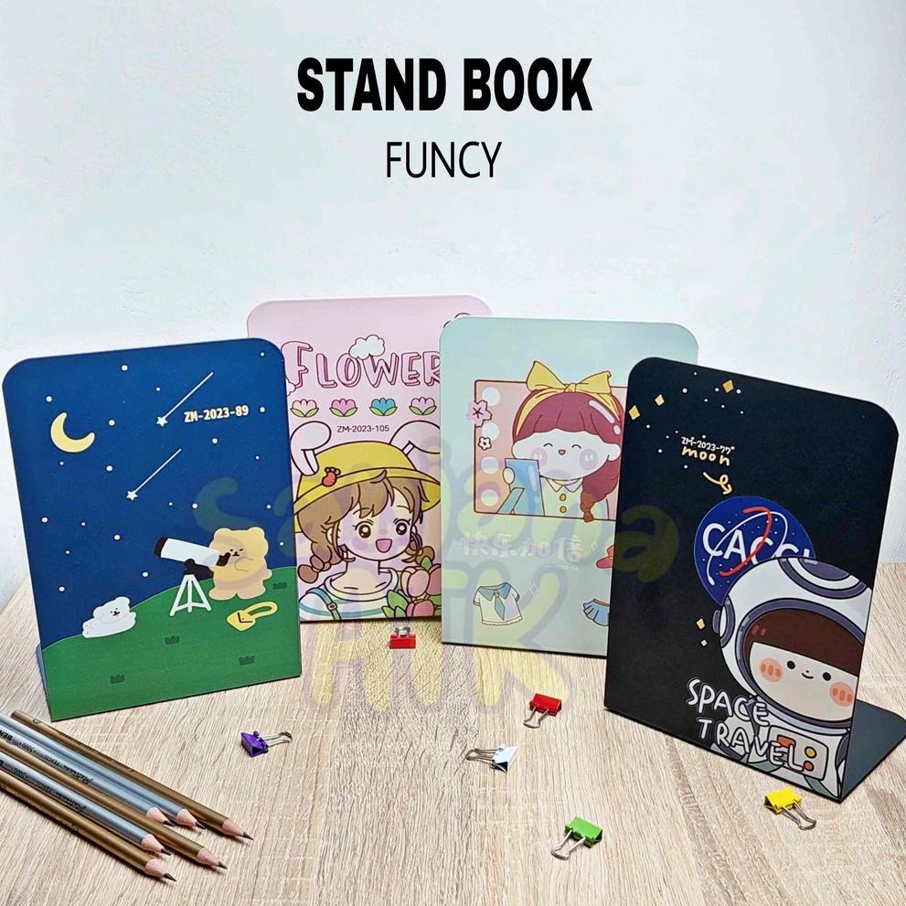 

V78 (2pcs) Book Stand / Stand Book / Sandaran Buku / End Book / Penyangga Buku Funcy PROMO MURAH ド