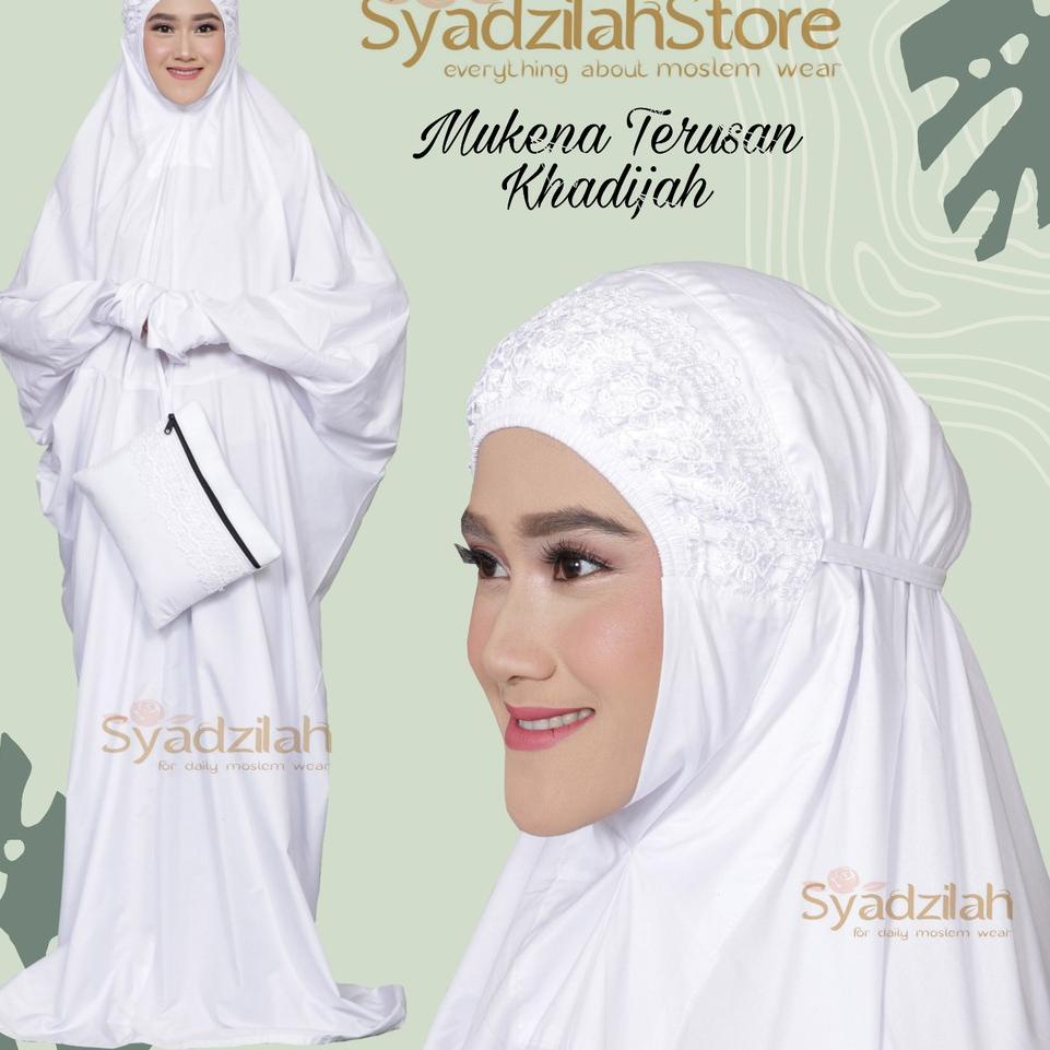 Harga Termuraah SYADZILAH - Mukena Terusan Putih Polos Renda Khadijah Katun Mikro