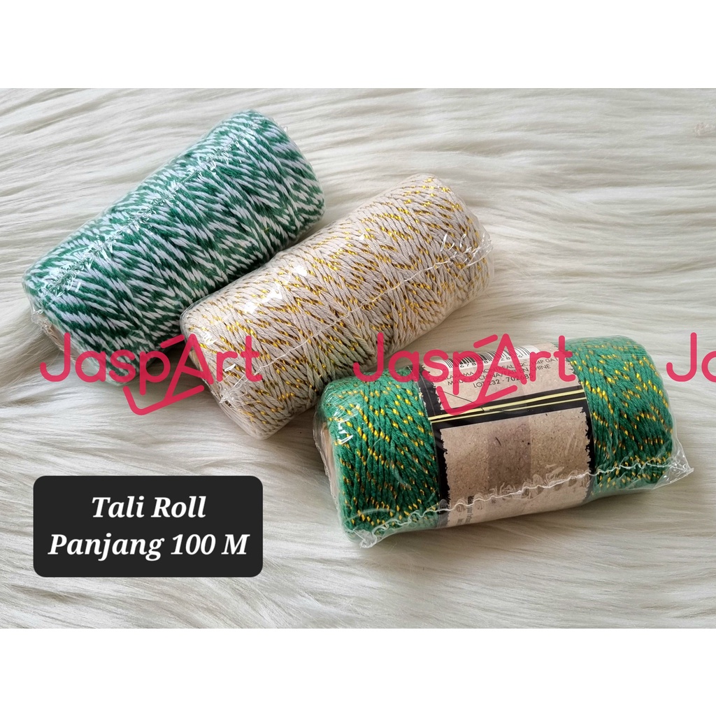 

Tali hangtag 100 M bakers twine benang katun tali katun warna tali hampers pita kado tali rami tali lebaran Tali idul fitri