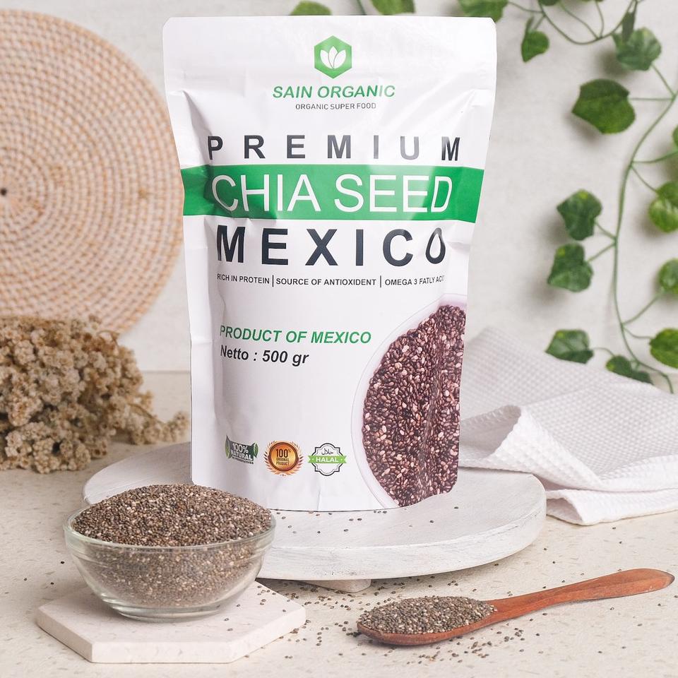 

➭ Chia Seed Organic Mexico untuk Diet Freshly Black Cia Seed Organik fresly Biji Chia Seeds ✱