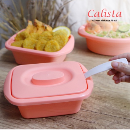 LT- [600 GR] Lotus Square Set isi 2pcs - Calista Tempat Saji Makanan