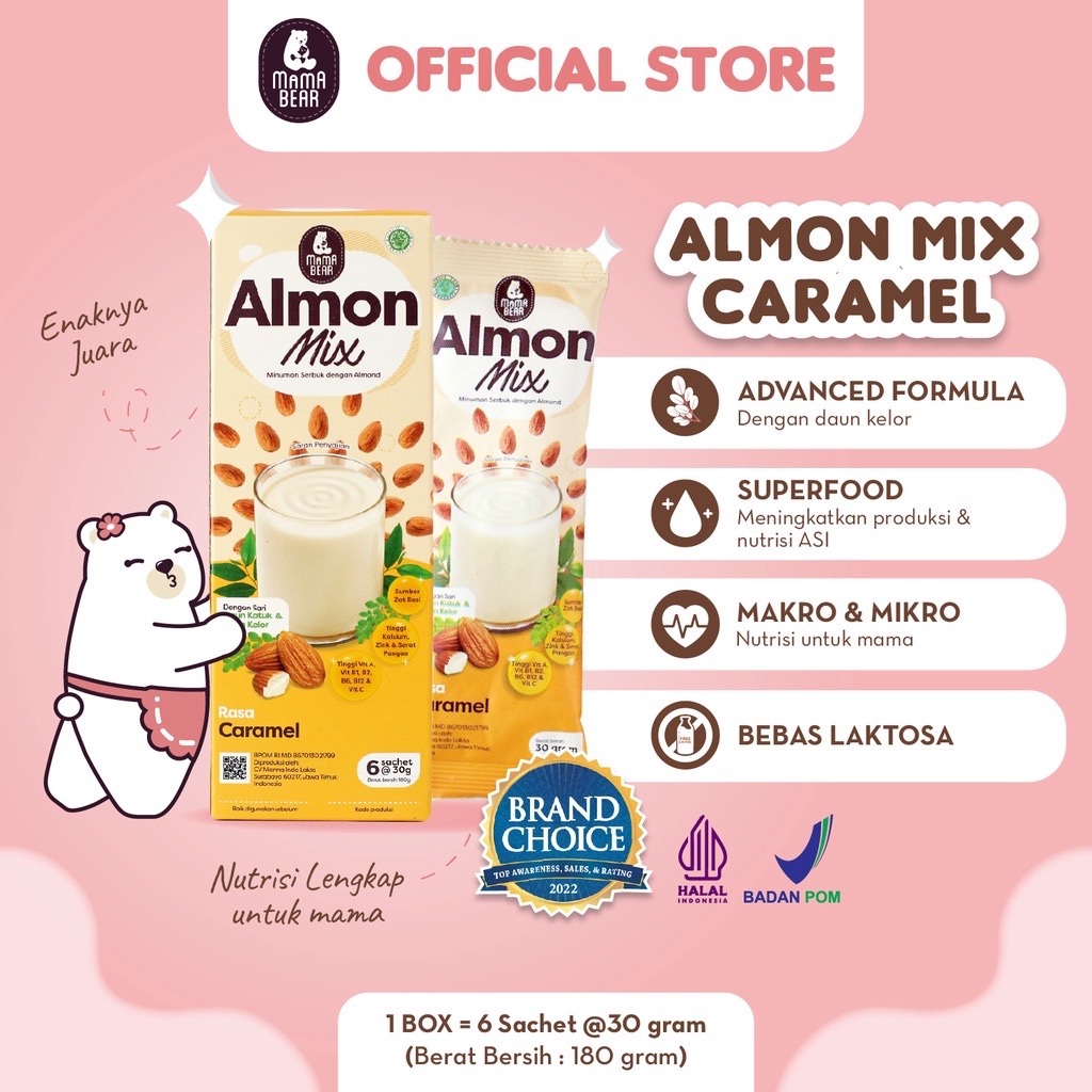

￼MamaBear Almon Mix Rasa Caramel | Pelancar ASI | ASI Booster