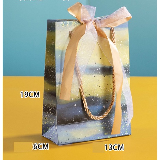 

Paper Bag Motif Galaxy + Pita Vintage Kantong Goodie Bag Gift / Tas Craft Vintage Tebal Premium