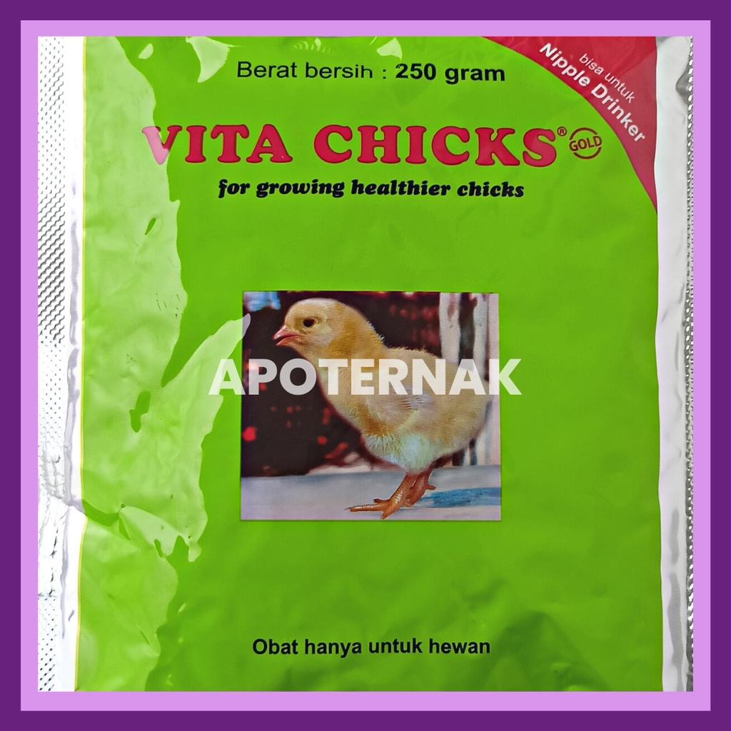 VITA CHICKS 250 gr | Vitamin Pertumbuhan Anak Unggas Ayam dan Burung | Vita Chick Vitachick Vitachicks MEDION