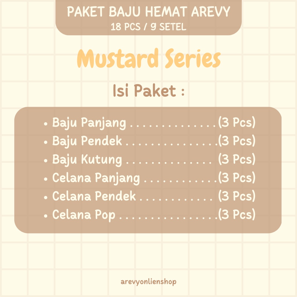 Paket Baju Bayi Newborn Arevy &amp; Kenzie Babywear 0-3M Mustard Series Perlengkapan Bayi Baru Lahir &amp; Kado Baby Giftset Paket Lahiran Setelan Piyama Bedong STK Jumper Popok Gurita Topi