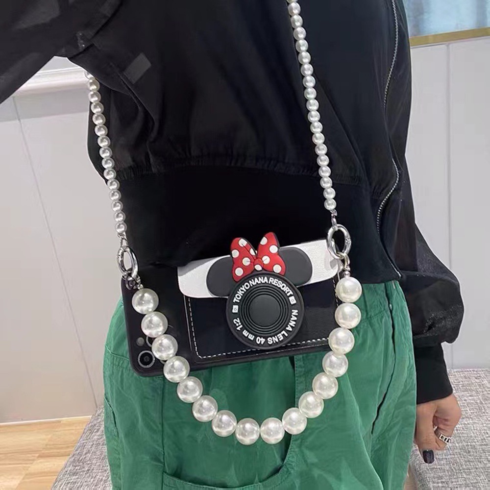 Ins Pearl Beads Phone Extend Chain Strap DIY Lanyard Aksesoris Tali Bahu Mutiara Panjang Untuk Wanita Perempuan