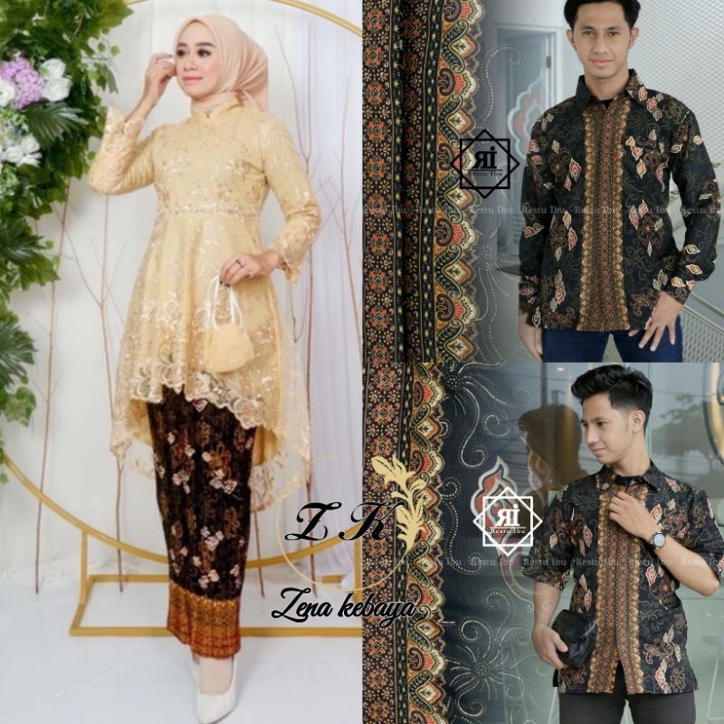 COUPLE KEBAYA TUNIK LESTY COUPLE PASANGAN LAMARAN COUPLE KEBAYA PAYET