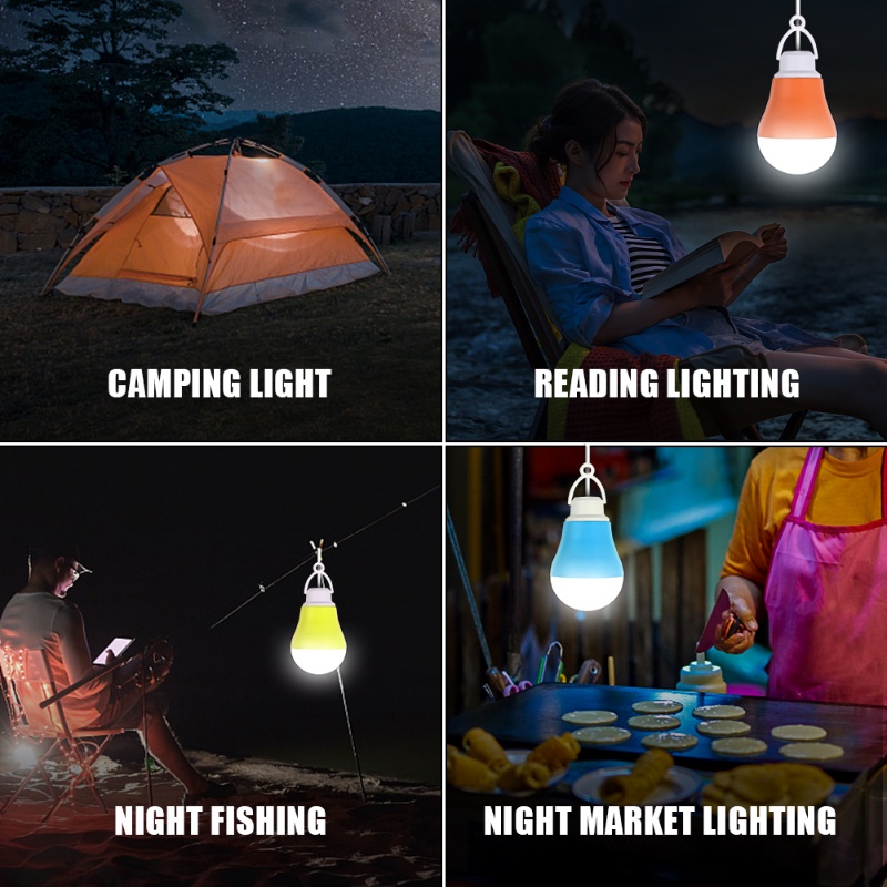 [Random Color] Colorful Emergency Hanging Lamp Extremely Bright Camping Lanterns Portable LED Bulb Tent Light For Outdoor Hiking Fishing Camping