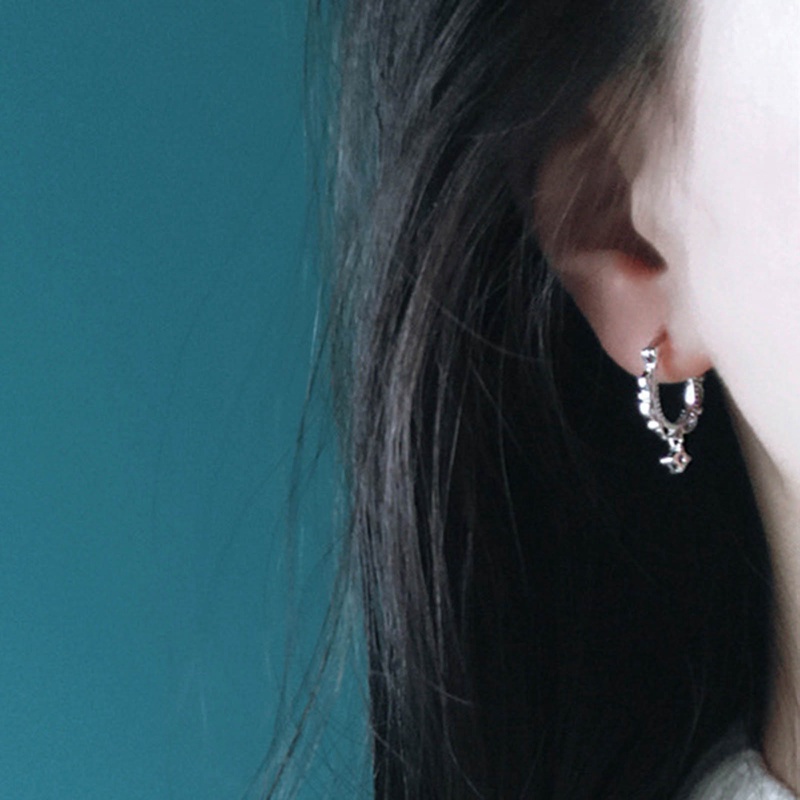 Anenjery Warna Silver Dainty Hollow Hoop Earrings Perhiasan Telinga Lucu Untuk Wanita Hadiah Pesta Earring