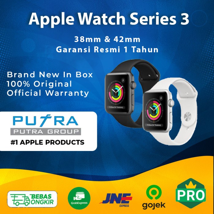 (IBOX) Apple Watch Series 3 GPS 42mm 38mm Space Grey Silver Sport Nike - RESMI INTER, CPO 42MM BLACK