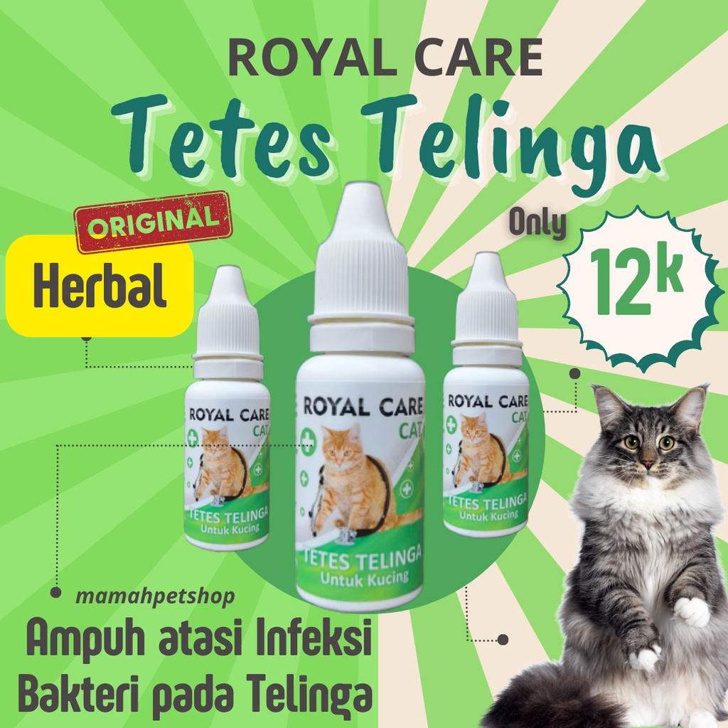 Obat Tetes Telinga untuk Kucing Royal Care Telinga Cat Obat Infeksi Bakteri pada Telinga Kucing