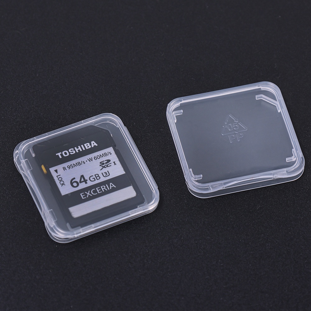 1/10pcs Transparan Standar SD Card Case Tahan Debu SD Memory Card Protector Mini Portable SDHC Card Tempat Penyimpanan