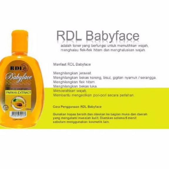 ✨SHOPEE MALL✨ RDL Babyface Facial Cleanser Original Bpom 150ML / Baby Face Papaya Extract grosir