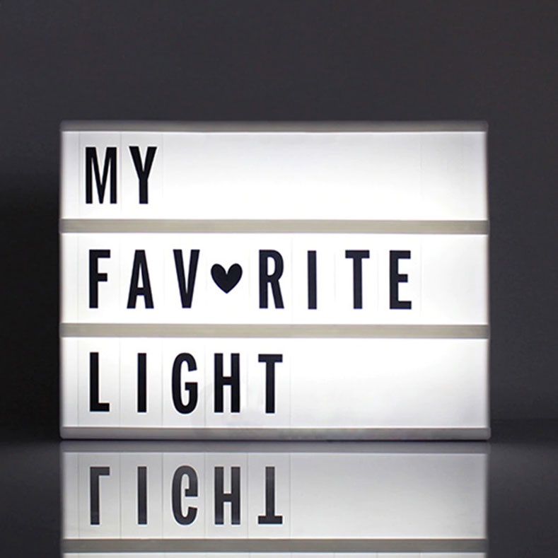 Lampu LED Display Dekorasi Letter Cinema Light Decoration Box - Black