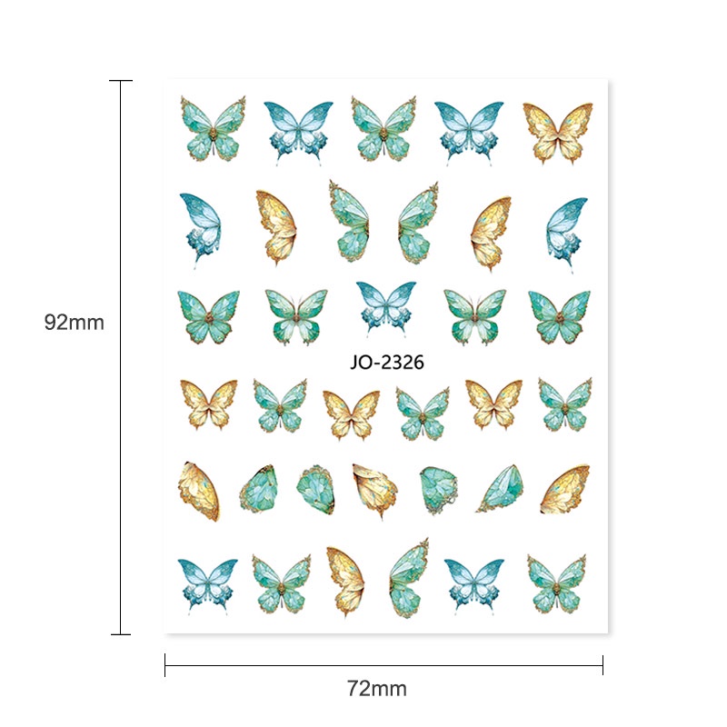 Stiker Nail Art 3D Garis Geometris Bunga