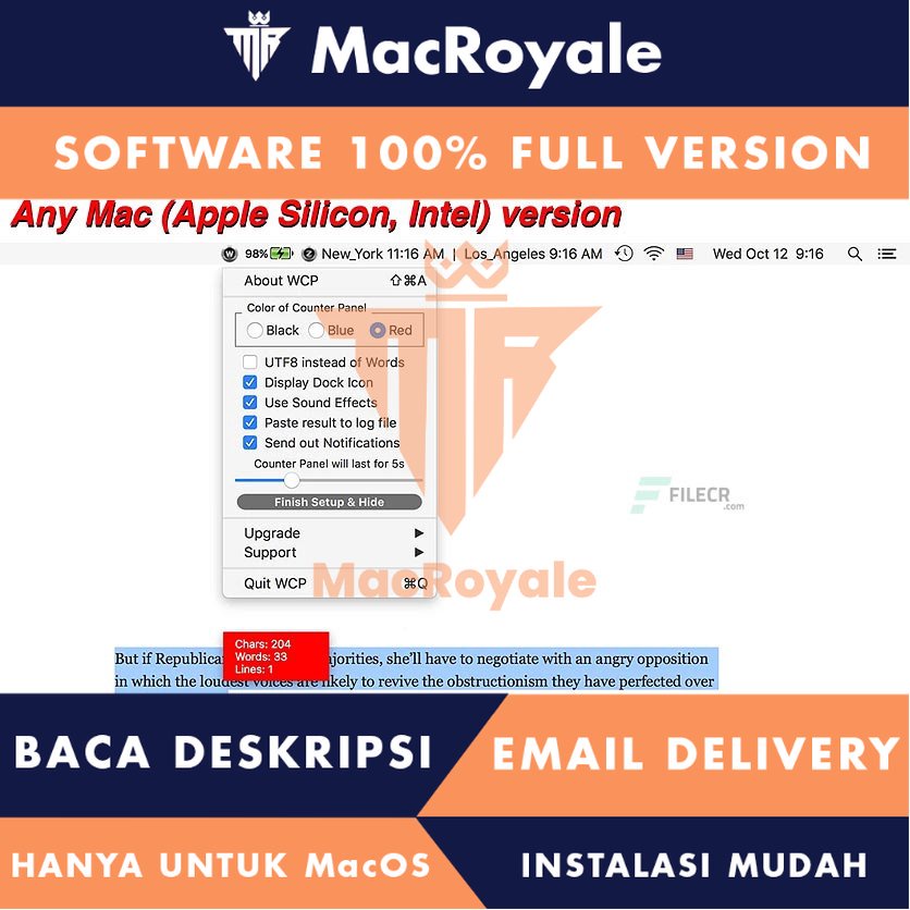 [MacOS] Word Count Popup Full Version Lifetime Full Garansi