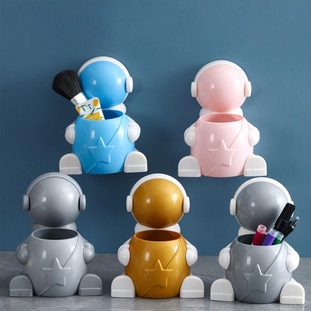 Mxbeauty Tempelan Dinding Pen Pensil Holder Kartun Rumah Siswa Meja Ornamen Alat Tulis Serba Serbi Astronot Pen Holder