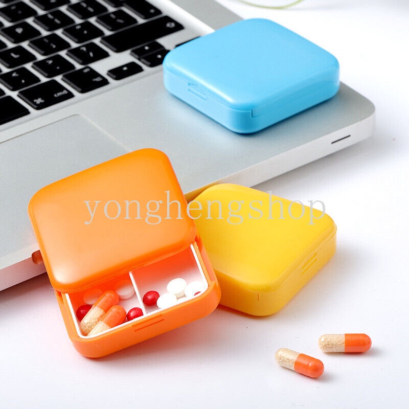 2/4kisi Kotak Pil Mini Travel Portabel Obat Vitamin Tempat Pil Harian Pill Case Push-Pull Tablet Wadah Pernak Pernik Organizer Kotak Penyimpanan Perhiasan