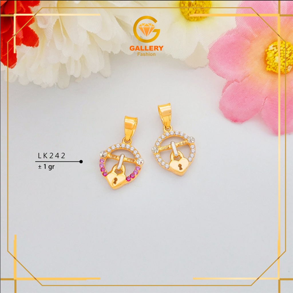 LIONTIN EMAS ASLI KADAR 8K DAN KADAR 6K KODE LK 242 LIONTIN MODEL GEMBOK