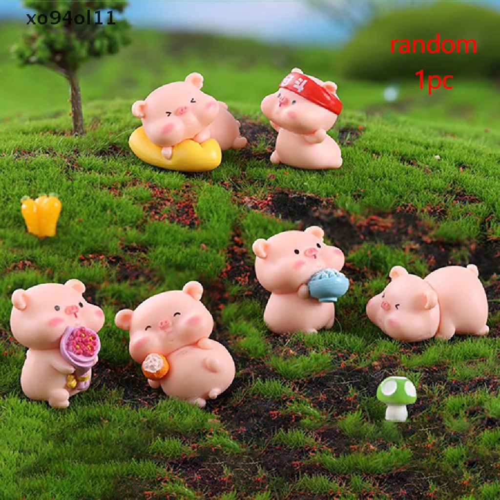 Xo Patung Miniatur Babi Mikro Landscape Ornamen Aksesoris Rumah Boneka Decora OL