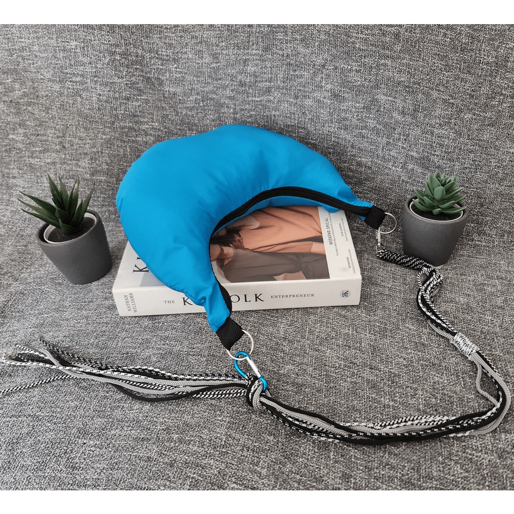Tas selempang mini shoulderbag wanita puffy bags bulan sabit waterproof Strap macrame