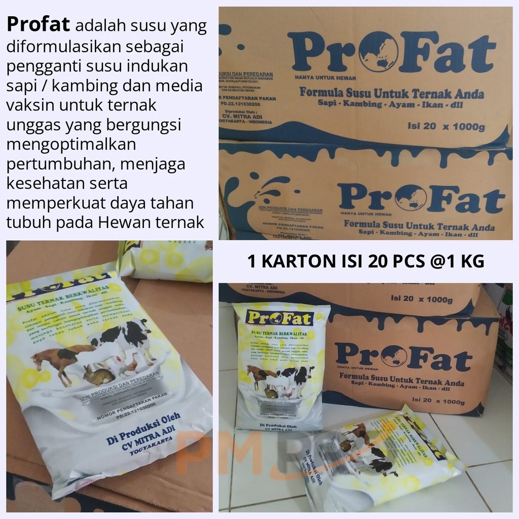 Profat 1 Dus Susu Profat Untuk Penggemukan Hewan Ternak Atau Pengganti Indukan Anak Sapi Kambing Dom
