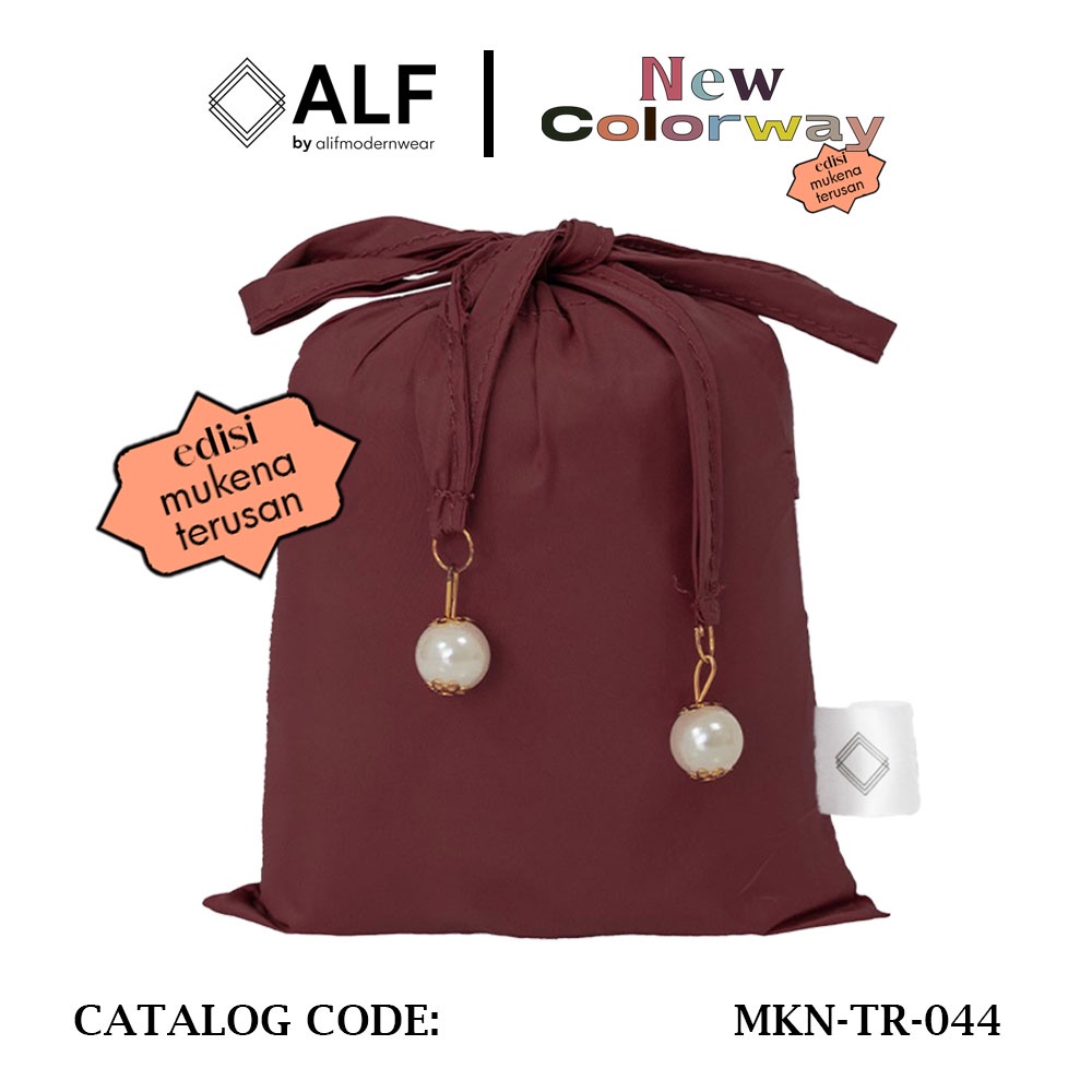 ALIF MUKENA TERUSAN MINI PARASUT PREMIUM KOREA TRAVEL - BURGUNDY ( MKN-TR-044 )