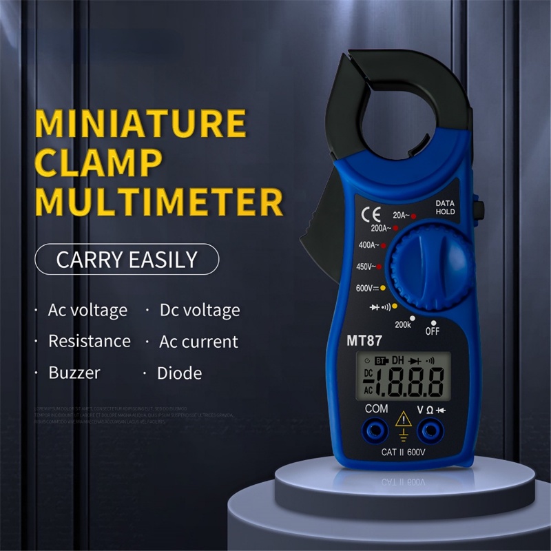 Digital Clamp Meter MT87 Tang Ampere Multimeter MT-87 Kabel Tester Ukur Arus Tegangan Listrik