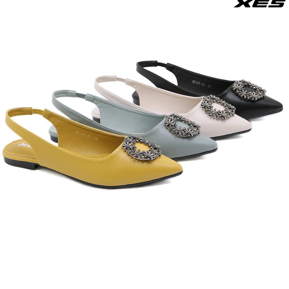 Siap Kirim XES STAR-30 Sepatu Flat Wanita Sepatu Flat Slingback Import