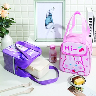 ⭐️𝐈𝐇𝐒 𝟗𝟑𝟔 𝐋𝐚𝐦𝐩𝐮𝐧𝐠⭐️Tas Bekal Lunch Cooler Bag Tas Bento Aluminium Motif Dino And Bear Korean Style