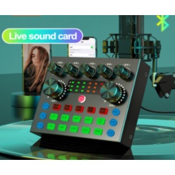 Unik V8 Pro SoundCard Audio Mixer untuk Live Broadcast - V8S Black Limited