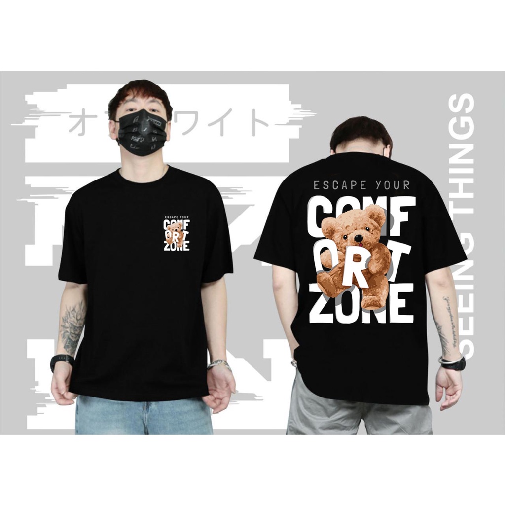 LUCKY DISTRO [ COD ] KAOS T-SHIRT KAOS MOTIF BONEKA COMFORT ZONE / KAOS BAGUS/KAOS KEREN/ KAOS VIRAL