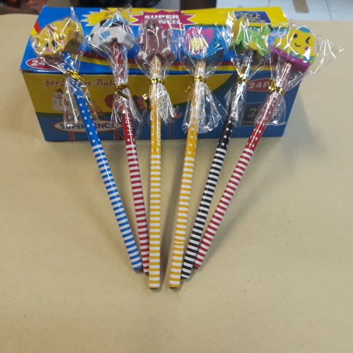 

BISA COD Pensil Plus Penghapus Fancy Isi 24 Pcs