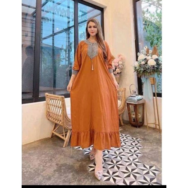 daster  lengan panjang/daster sultan viral tiktok/daster Arab/daster Dubai