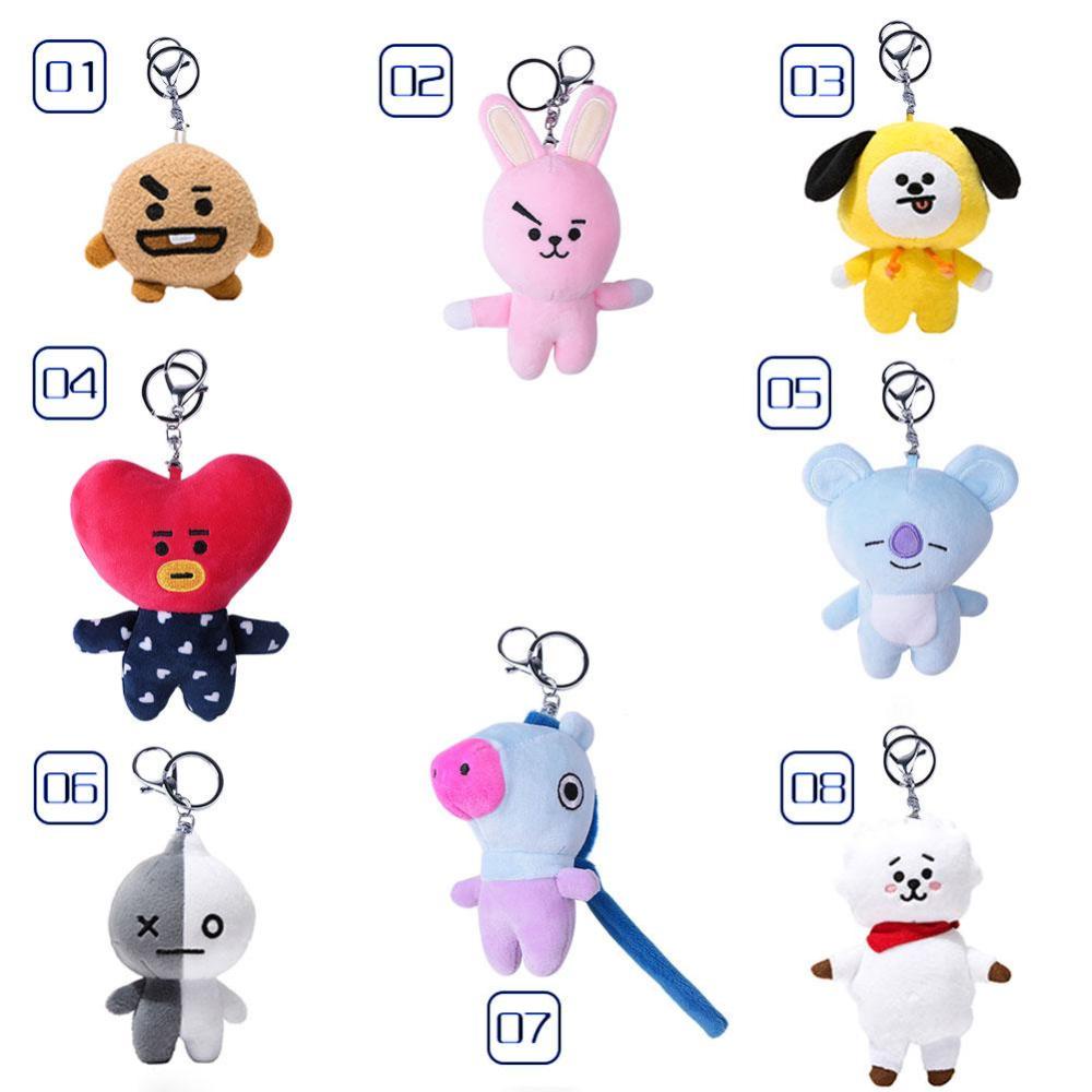 Timekey KPOP BTS BT21 Plush Toy Keychain Boneka Mainan Lembut Dekorasi Rumah Kantor A7K5