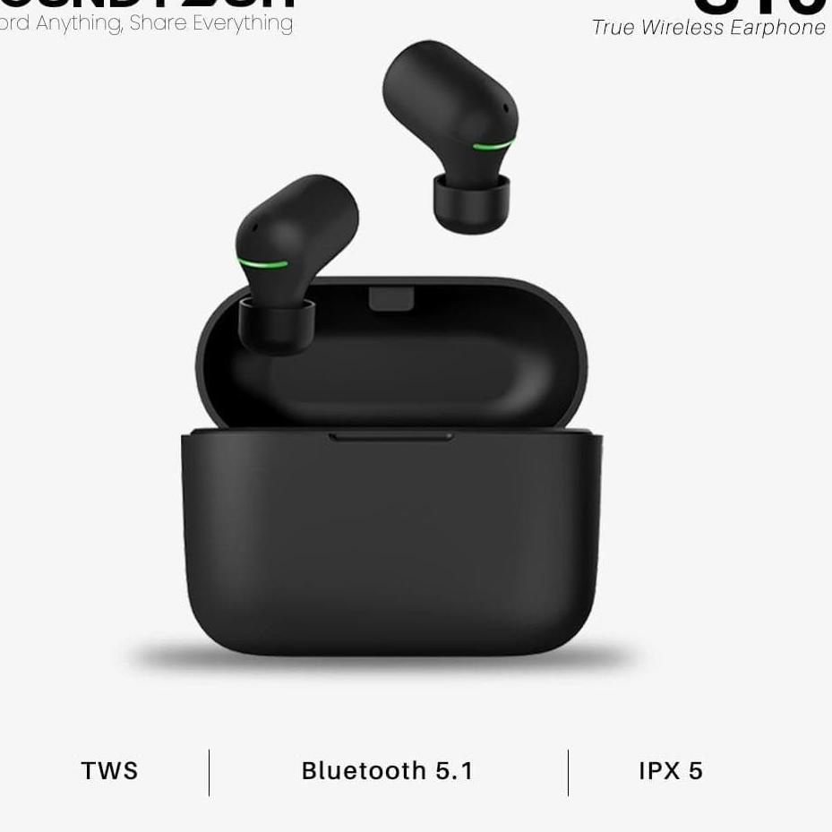 ✼ SOUNDTECH S16 TWS Wireless Earphone Bluetooth 5.1 Touch - Black ➱