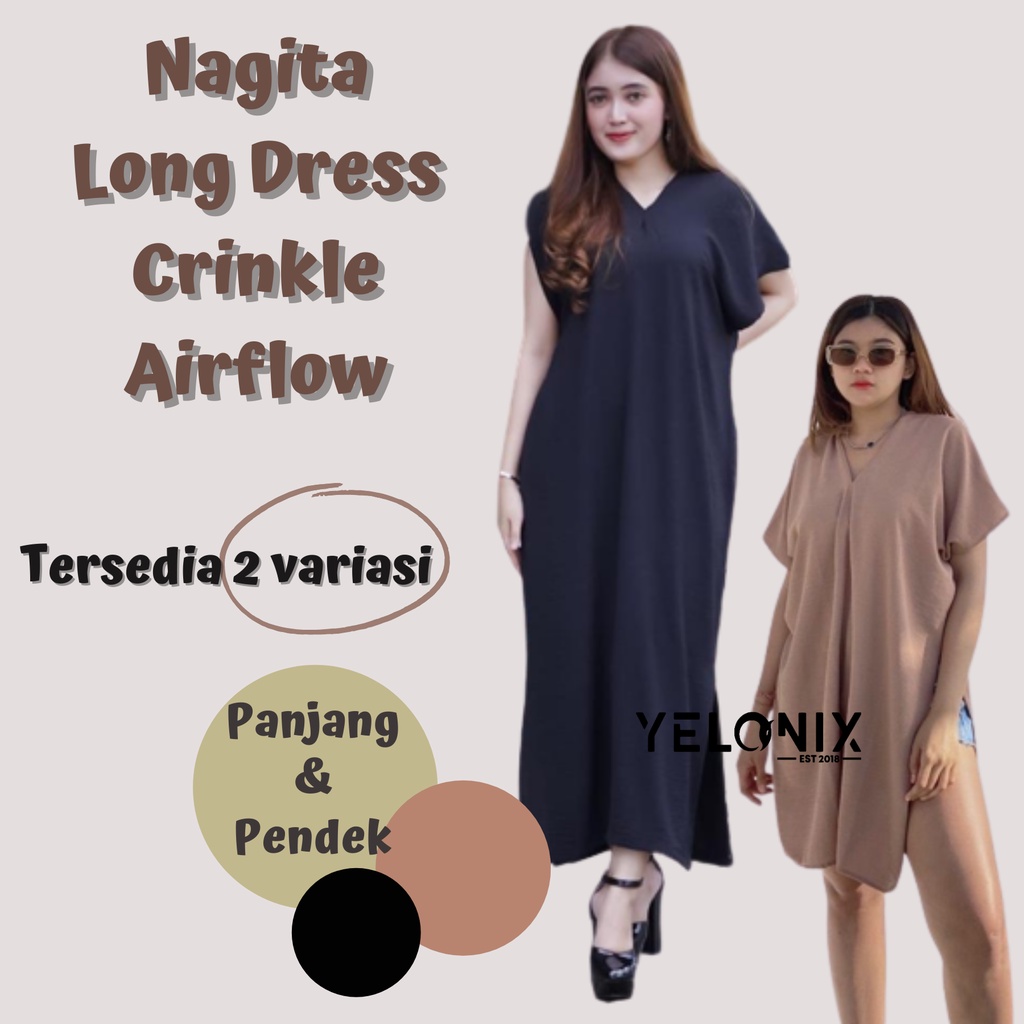 NAGITA LONG DRESS CRINCKLE AIRFLOW