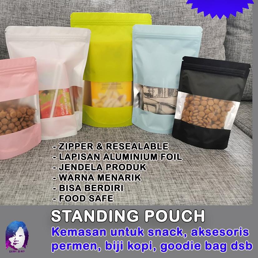 ♣  Kemasan Plastik Klip Snack Zipper | Standing Pouch | Stand up |Alumunium Foil + window ➭