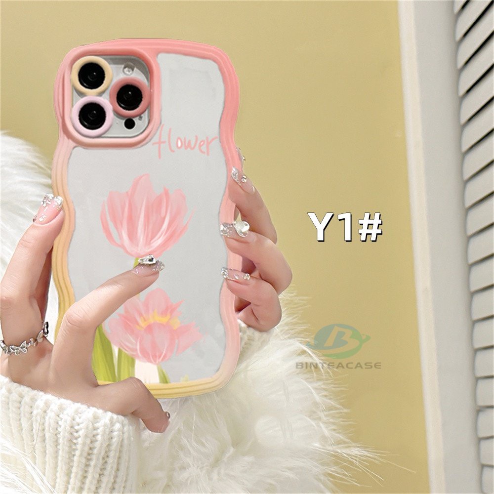 Samsung A13 A03 A03S A02S A12 M12 A20 A30 A50 A50S A30S A51 A11 M11 Ilustrasi Bunga Kelinci Paus Tepi Melengkung TPU Phone Case Binteacase