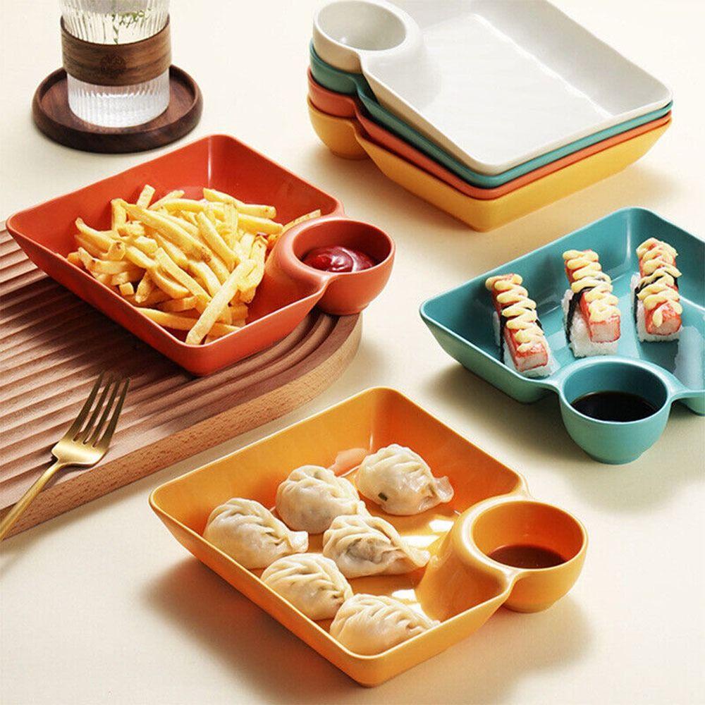 Suyo Sauce Separation Dumpling Plate Piring Celup Piring Rumah Tangga Plastik