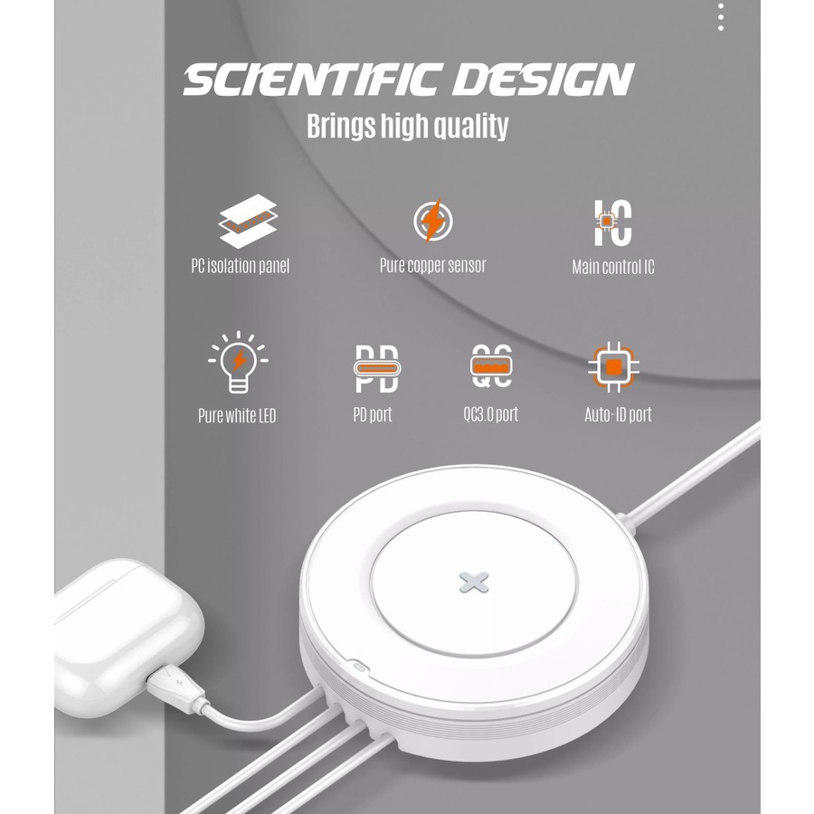 DESKTOP WIRELESS CHARGING LDNIO AW003 CHARGING WIRELESS MURAH