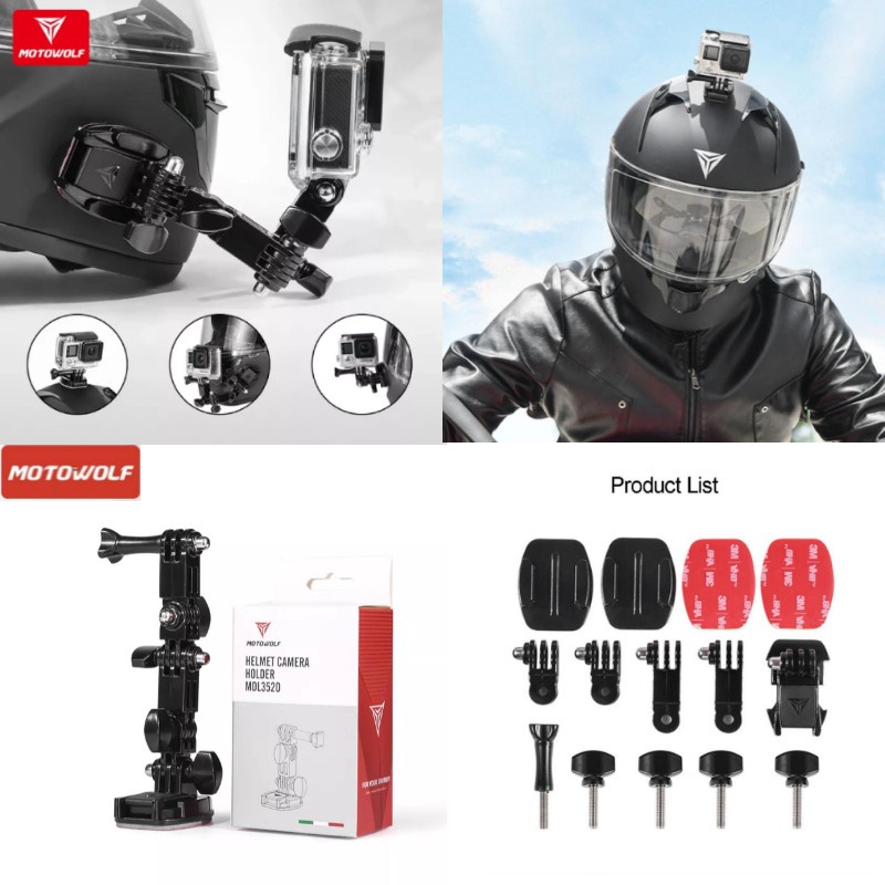 Mounting Action Cam Helm MotoVlog Motowolf Dudukan Kamera Moto Vlog