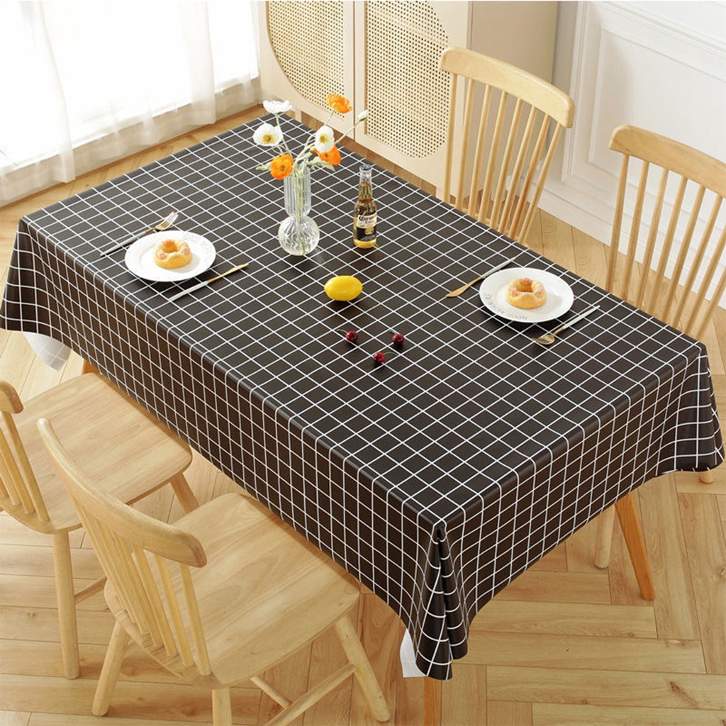 Taplak Meja Makan PEVA Tebal Persegi Panjang Ukuran 152x228cm Kualitas Premium Perlengkapan Rumah Tangga Import Terbaru - D12-3C - Lucky Star