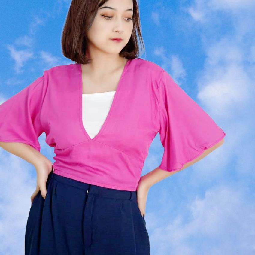 ➺ GFS PEVITA RAYON DIAMOND CROP BLOUSE Ω